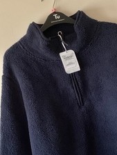 TU Fleece Quarter Zip Loungewear / Pyjama Top Navy Size Medium 