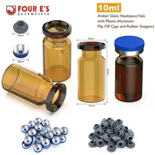 500Pack 10ml Amber Glass Glass Vials Headspace Vials with Flip Caps Sample Vials