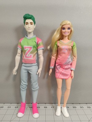 Mattel Disney Zombies 2 Dolls, Addison Cheerleader Zed Football Player 12''