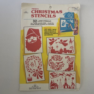 Vintage Frosty Christmas Stencils- 9 Sheets, 32 Laege Stencils- Rauch Industries
