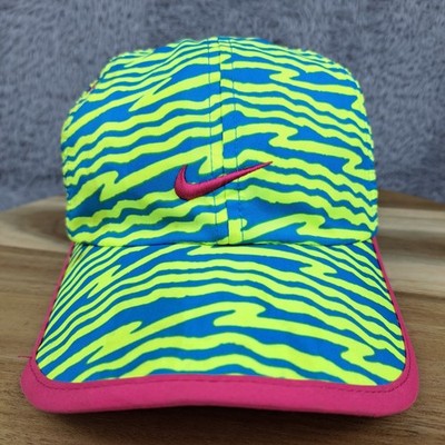 Nike Dri Fit Feather Light Women s Cap Hat Zebra Print Lime Green Pink Turquoise