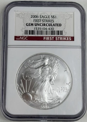 2006 American Silver Eagle $1 NGC Gem Uncirculated First Strikes