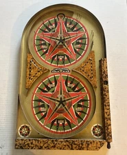 LINDSTROM'S GOLD STAR 1934 VTG PINBALL TABLETOP GAME Child's Toy Marble Shooting