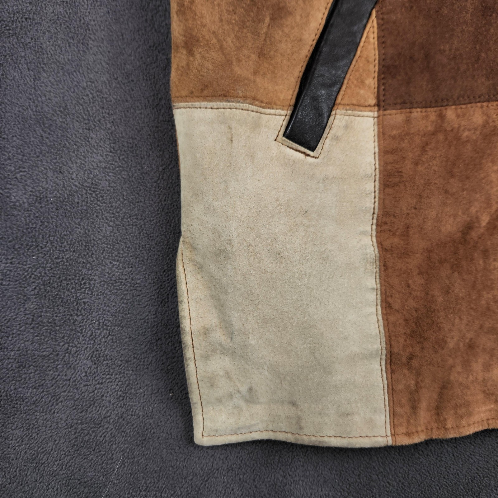 Vintage Express Patchwork Suede Leather Jacket Wo… - image 2