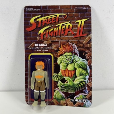 Street Fighter Blanka 2 3,75'' ReAction Figur Super 7 Glow In The Dark Neu Karte