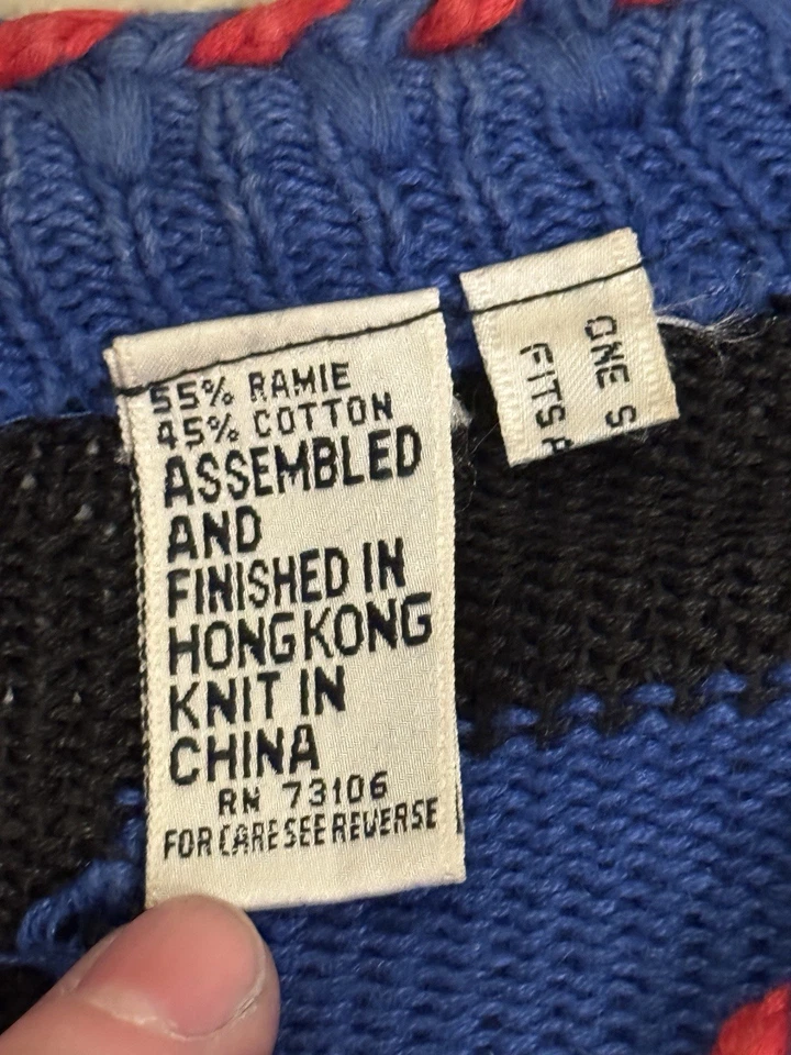 Cárdigan tejido vintage Michael Simon OS arte abstracto suéter color audaz boho años 90 Foto 4 de 4