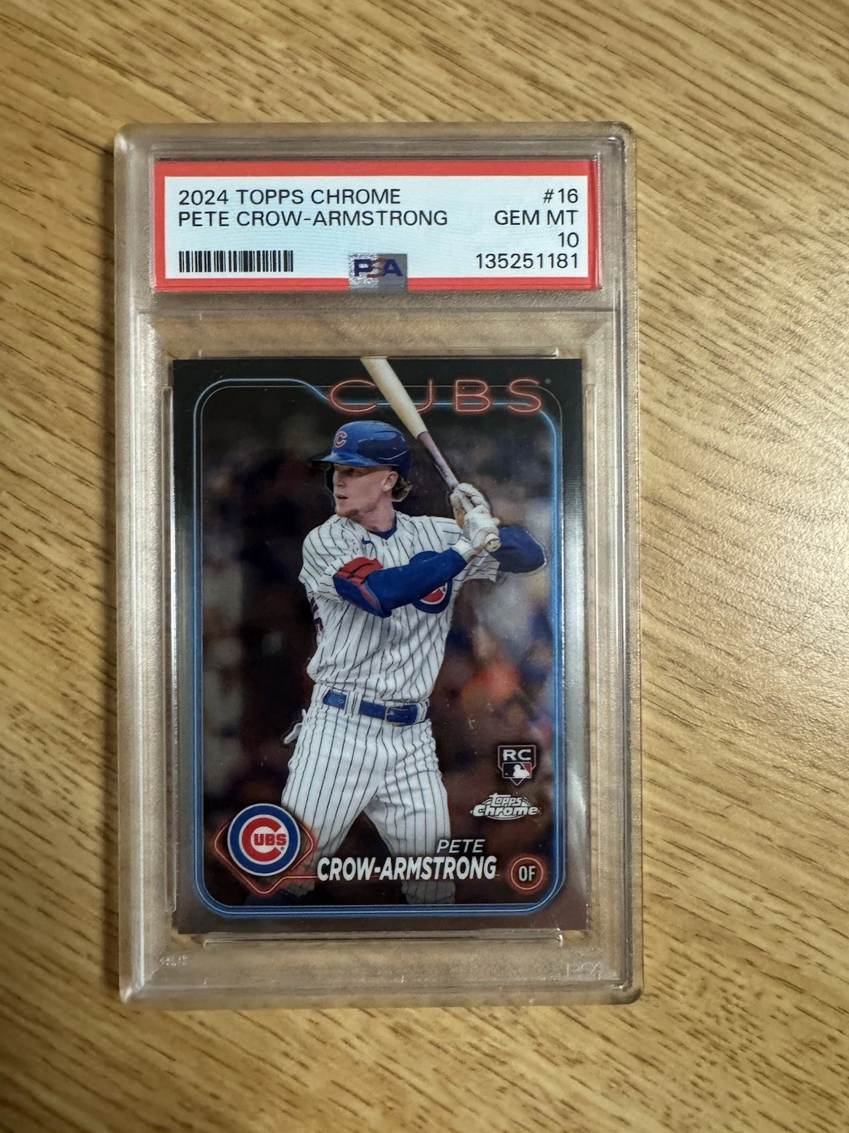 Deal for 2024 Topps Chrome - Pete Crow-Armstrong #16 (RC) PSA 10