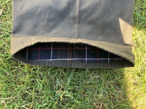 Barbour A839 Sylkoil Waxed Overtrousers Olive Green (Small) - Picture 8 of 8