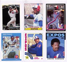 Andre Dawson 6 Card Lot MLB Chicago / Expos Topps, Black Gold, Donruss 1985