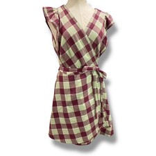 XL Madewell Gingham Wrap Mini Dress MC977 Cotton