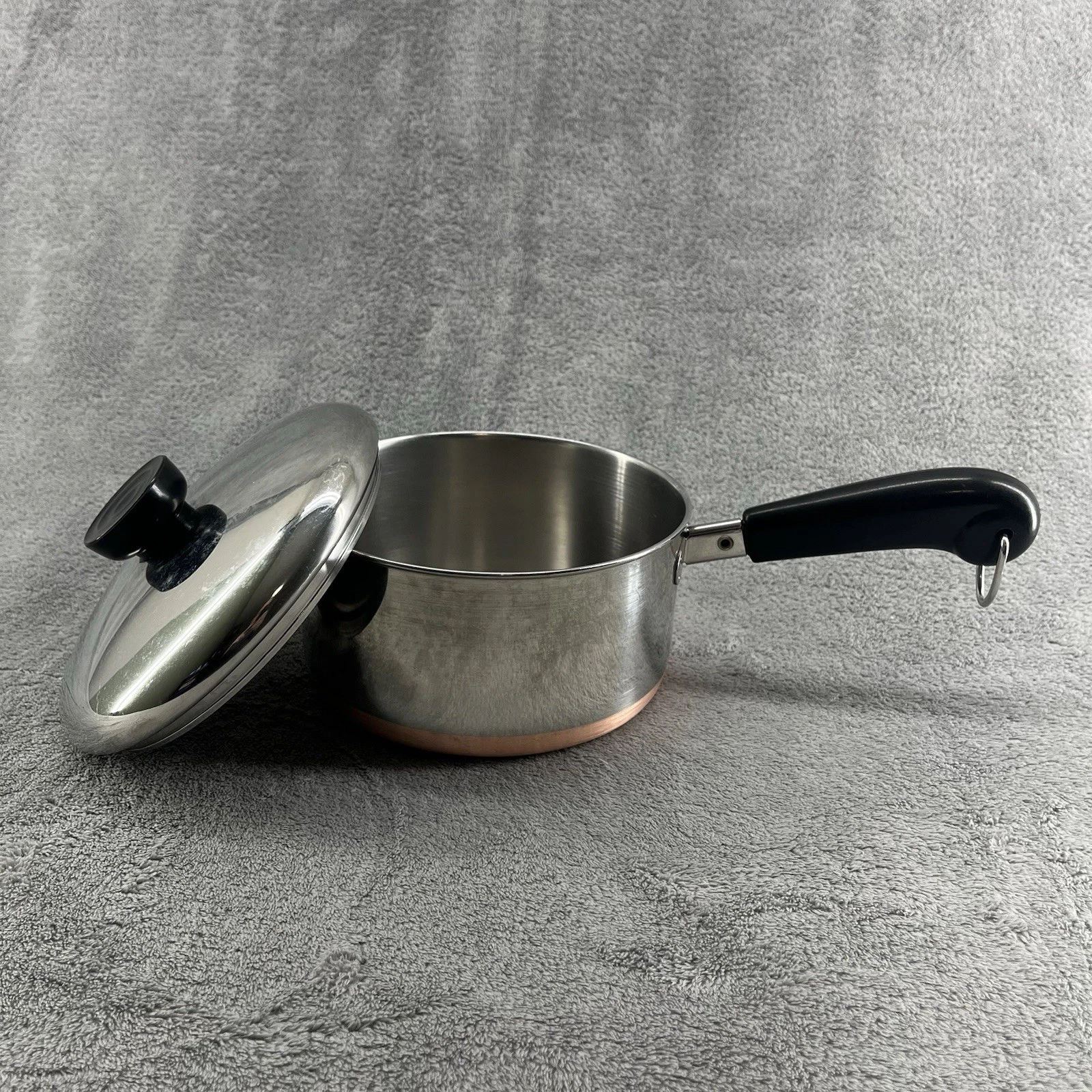 Vintage Revere Ware Sauce Pan Pot 1.5 QT Copper Bottom USA W/Lid -99b