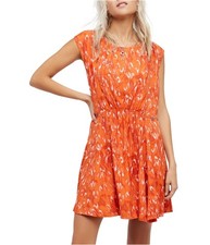 Free People Womens Fake Love Printed Mini Dress, pumkincombo, S