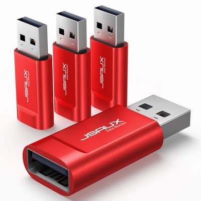 JSAUX USB Data Blocker, (4-Pack) A Defender Only for USB-A to USB-A, Red 