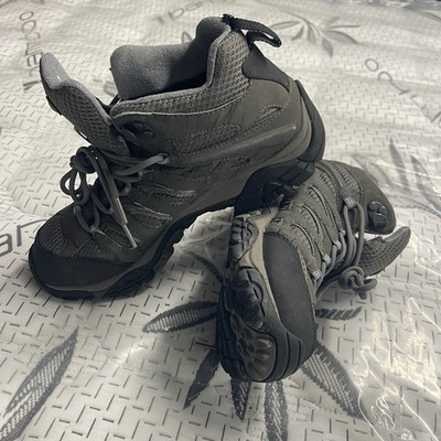 Merrell Moab Mid Hiking Boots Women 7.5 Shoes Gray Gore Tex Waterproof Vibram