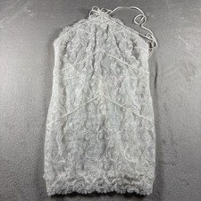 Victoria Secret Women  s L White Wedding Slip Halter Zip Laced Back NWT 1156