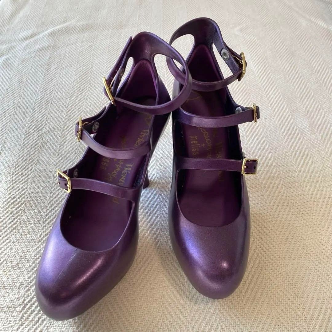 Vivienne Westwood Melissa Purple High Heels Pumps Triple Strap
