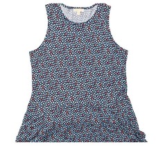 Michael Kors Blue Shift Flare Dress 3X Plus Size Crew Neck Floral Cotton Blend