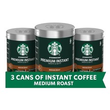 Starbucks Premium Instant Coffee, Medium Roast, 100 Arabica Beans, 3 Pack...