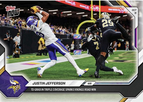 Image via eBay listing Justin Jefferson - 2026-27 NFL Topps NOW® - Card 54