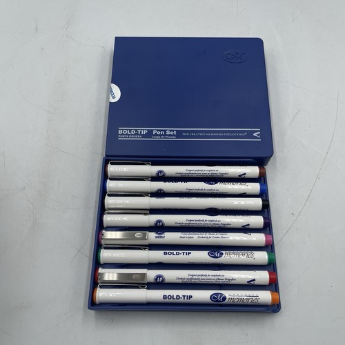 Creative Memories Collection Scrapbooking 8 Markers Fine Tip Pen Set with Case