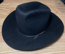 Beaver Brand Hats Felt Cowboy Hat 5X Genuine Fur Felt Black Size 6 5/8 NEW