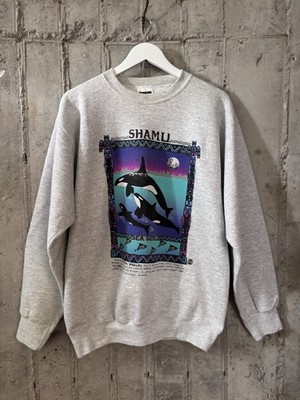 Vintage 90s Sea World Shamu Orca Whales Pullover Sweater Men's L Made In USA