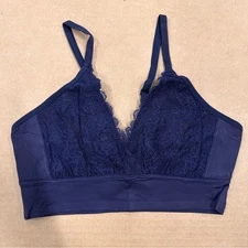 New Ruby Ribbon Second Skin Lace Demiette Bra Evening Blue 32