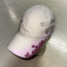 Cute Pink Ribbon Cap Hat White Stars Flowers Breast Cancer Awareness Embroidered
