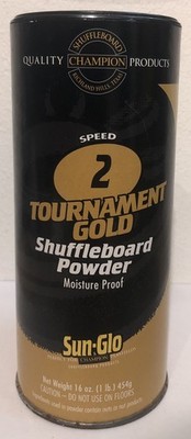 Speed 2 Tournament Gold Shuffleboard Powder Moisture Proof Sun-Glo 16 Oz New **