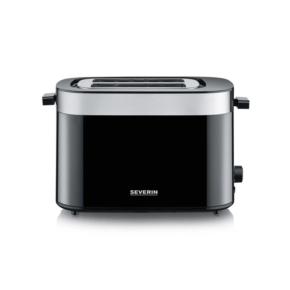 SEVERIN Toaster AT 9264 2 Scheiben 800 W Broetchenaufsatz Auftaufunktion schwarz