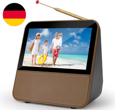Hassokon Digitaler Tragbarer Fernseher DVB-T2, 1080P HD Mini TV DAB+,DSP Digital