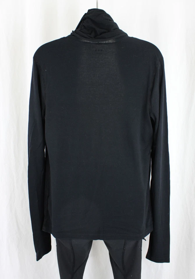 Suéter cárdigan de manga larga de mezcla de algodón negro Three Dots para mujer talla XL Foto 2 de 4