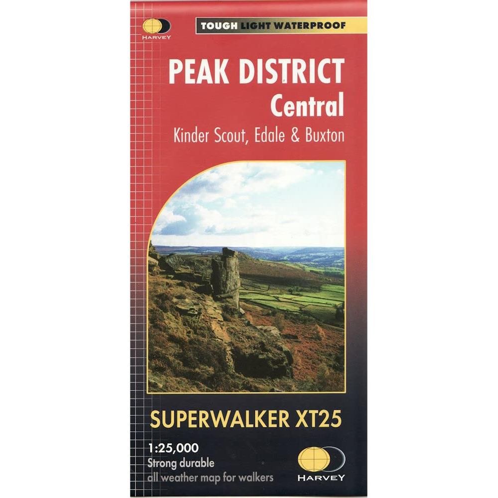 Peak District Walking Map Central British Hiking Durable Waterproof Outdoor
