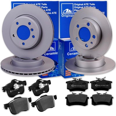 ATE BREMSSCHEIBEN + CERAMIC BELÄGE VORNE + HINTEN für VW GOLF 4 POLO 9N AUDI A3