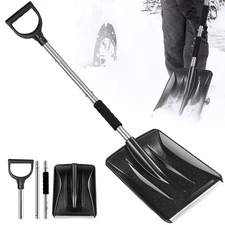 Stainless Steel Folding Snow Shovel with Non-Slip Handle Portable Durable