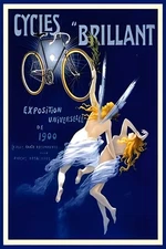 Cycles Brillant 🚴 (1900) Vintage Style Poster 24x36” - Hi-Res💎 Print - 200