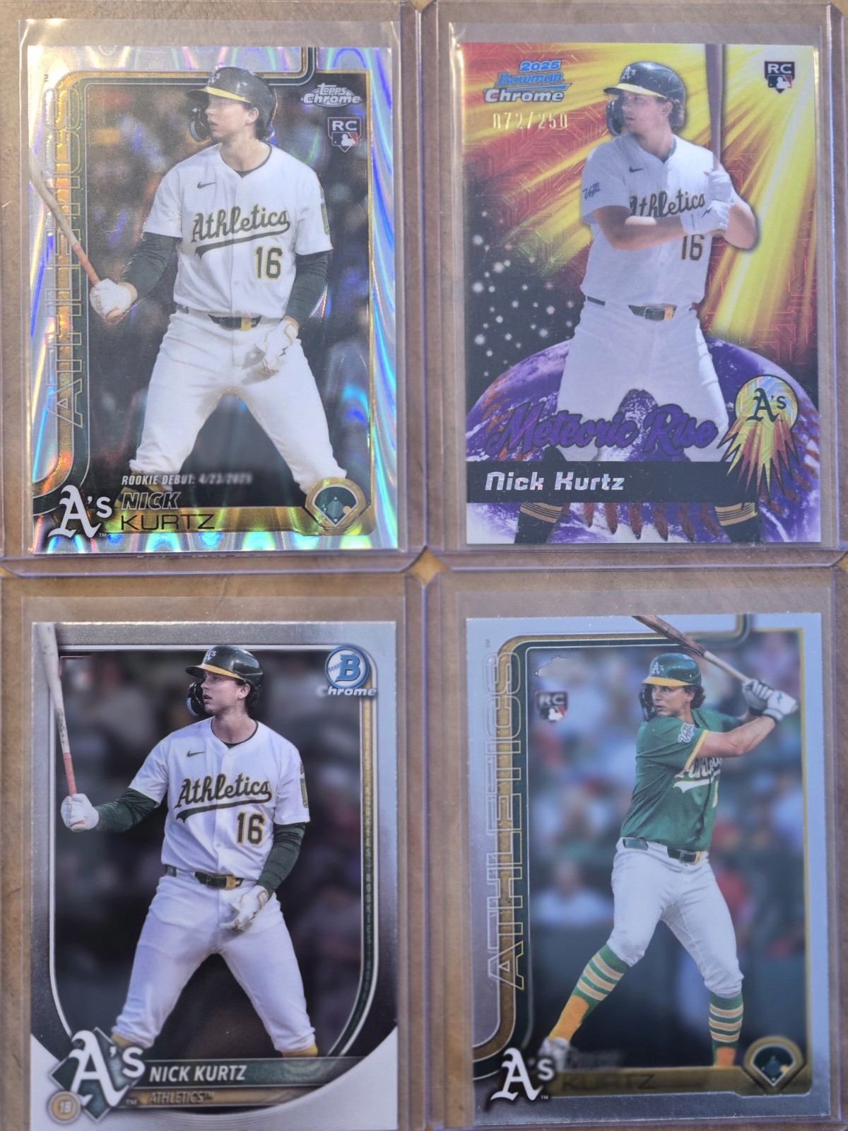 Nick Kurtz rookie card lot with Numbered Meteoric Rise