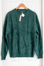 J.Crew Mens 100 Brushed Cashmere Sweater Size M Heather Pine   NWT Orig. 200