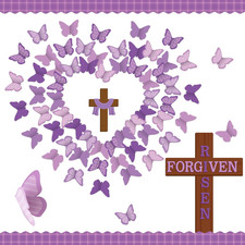 Easter Cross Bulletin Board 95Pc Jesus Forgiven Risen Christian Decor