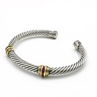 David Yurman 14K Sterling Ruby Cable Station Cuff 6" Bracelet Lot of 2 #S5627-3 — photo 7