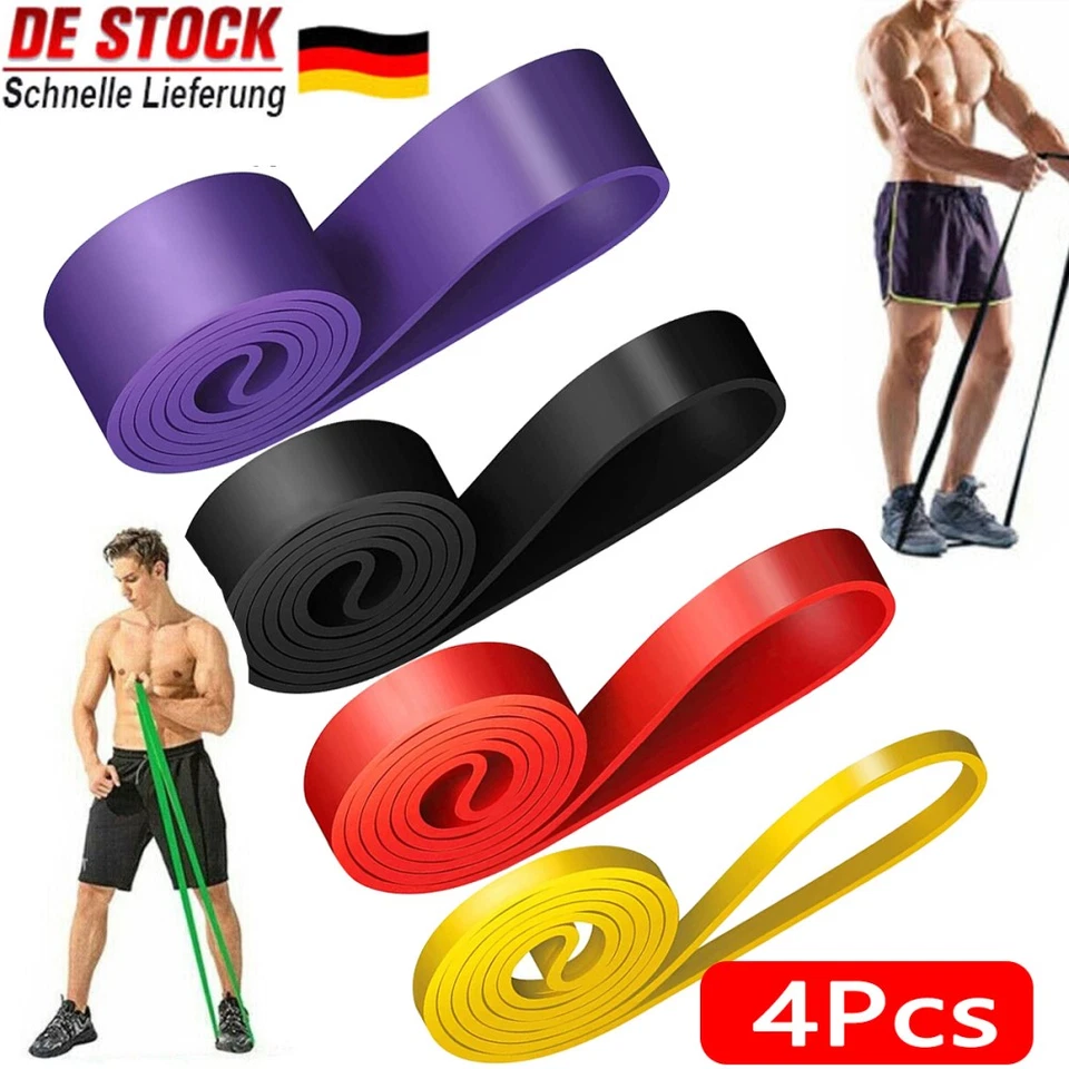 MARKENLOS Fitnessbänder Gummiband 4 Stück-Set Terra Band Pilates Yoga Band Home Training