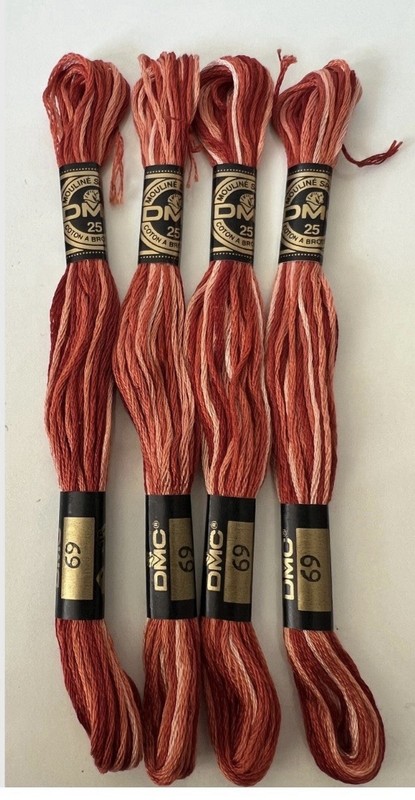 DMC Variegated Embroidery # 69Terra Cotta Floss Lot Of 4 - New