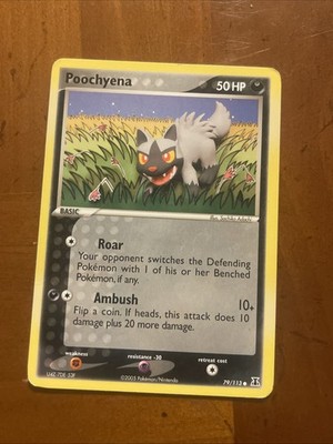 Poochyena 79/113 Common Delta Species Pokemon Moderately Played