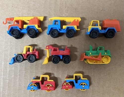 Vintage Bruder Germany Mini Kunststoff Baufahrzeuge Mini Spielzeug 8 Stück