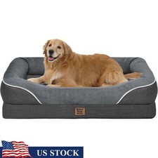 Orthopedic Dog Bed 360  Bolster Support Waterproof Anti-Slip Soft Foam Mattress