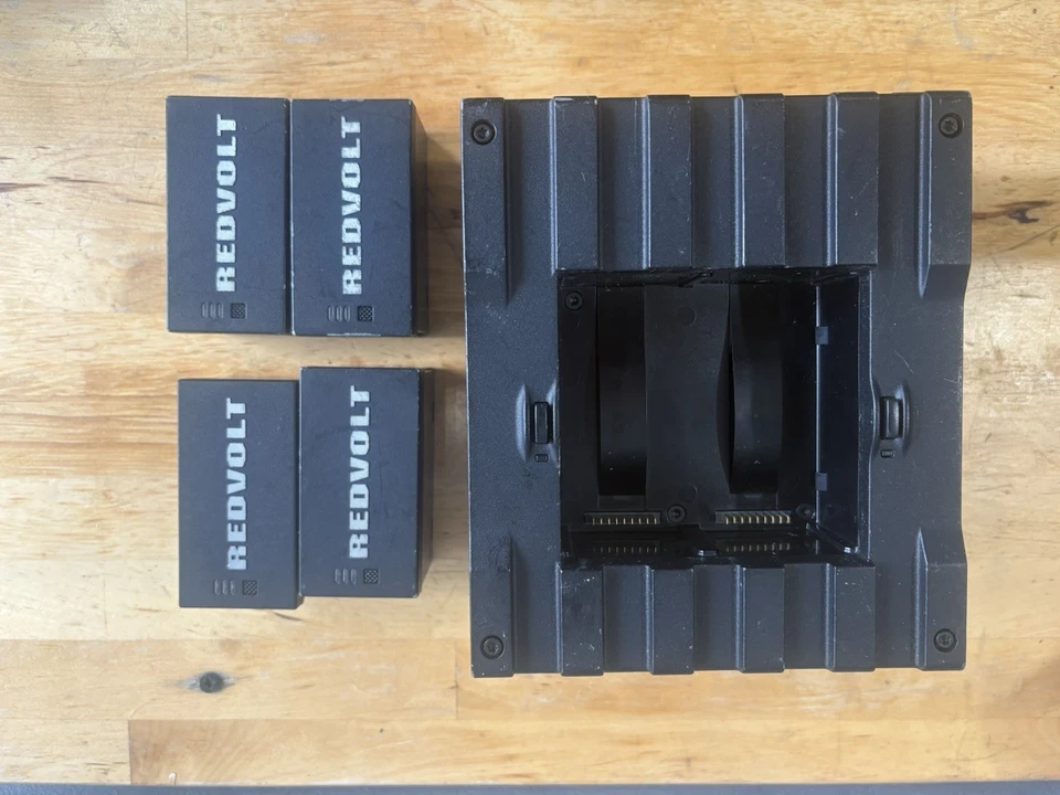 Red Quad Charger With 4 Red Volt Batteries Model Number # 740-0015 - Image 4 of 4