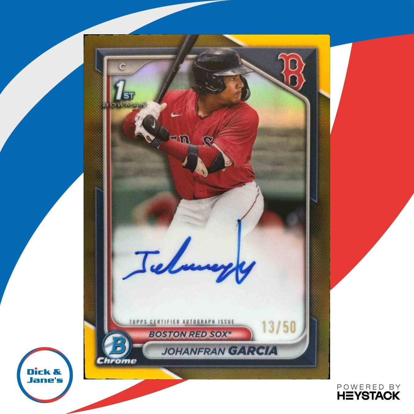 2024 Bowman Johanfran Garcia Chrome Auto TRUE Gold Refractor 13/50 1st Prospect
