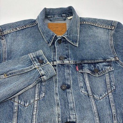Levi's Large Blue Denim Trucker Premium Button Up Long Sleeve Jacket