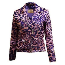 Giacca Donna Stampata Jaguar, Pelle di Vacchetta Brando Abbigliamento Moda,
