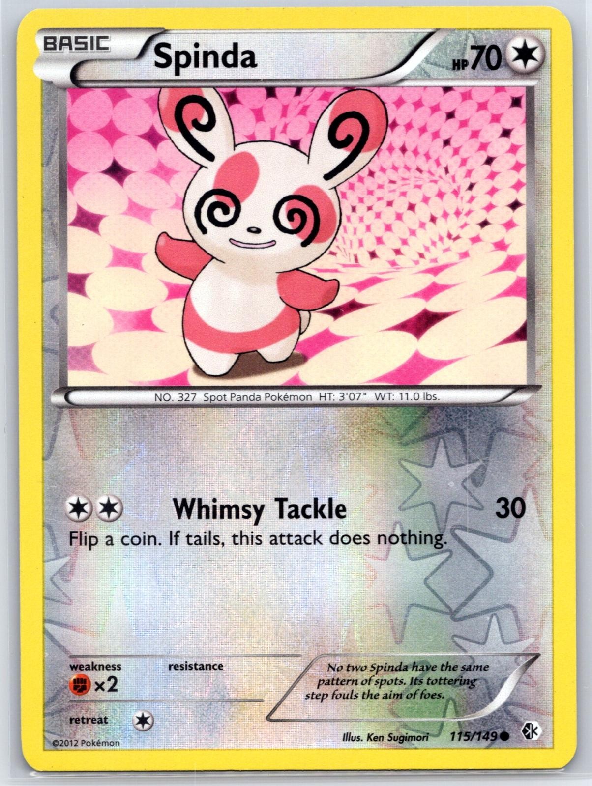 Spinda 115/149 Common Boundaries Crossed Pokemon Reverse Holo Near Mint